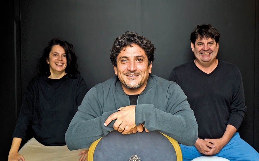 El chef Mauro Colagreco junto a Vérane Frediani y Franck Ribière.