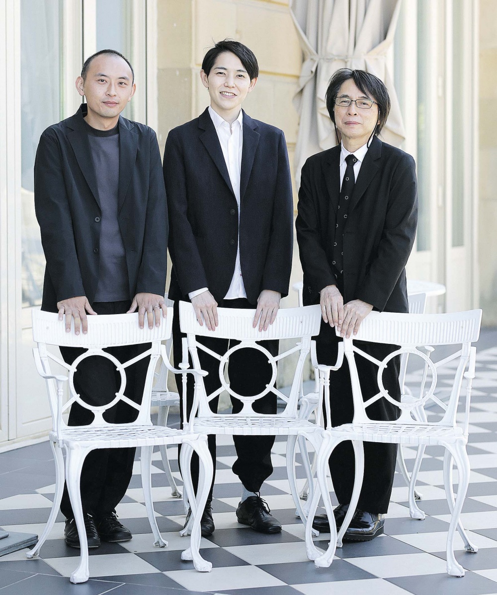 Los tres cineastas Masahiko Sato, Yutaro Seki y Kentaro Hirase.
