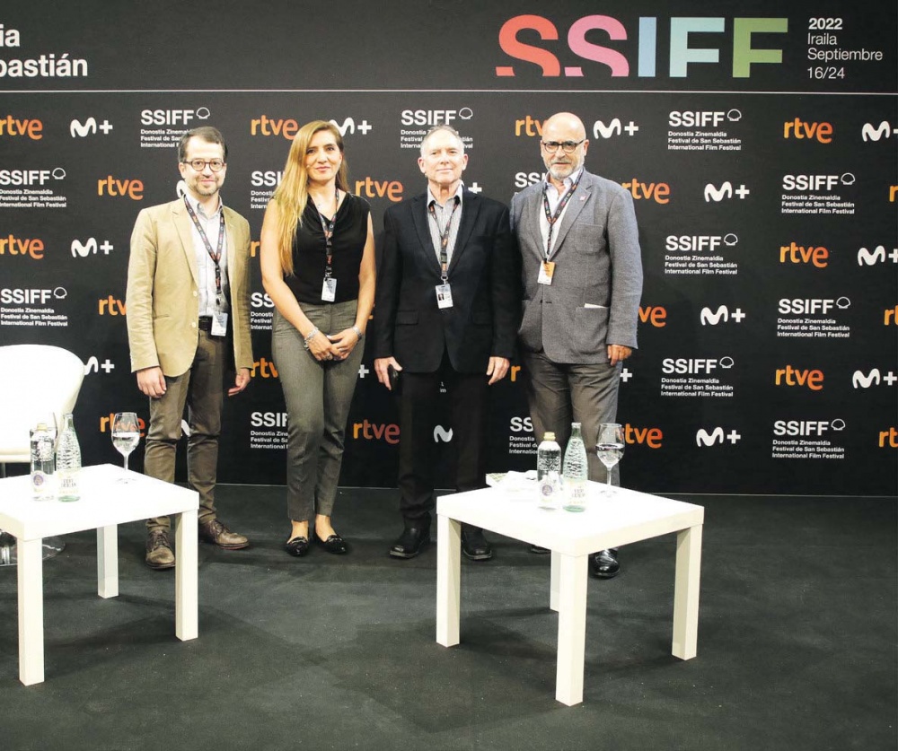 Luiz Toledo, Diana Álvarez, Steve Solot y Carlos Rosado en la presentación.